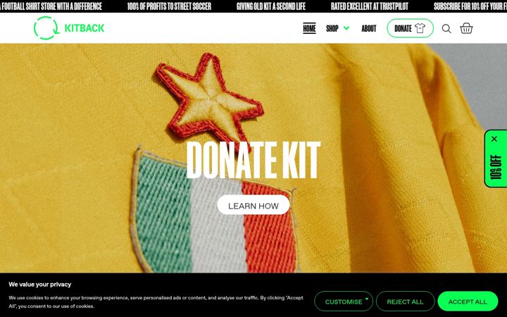 Screenshot of kitback.org.uk