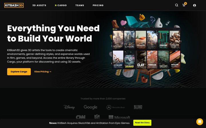 Screenshot of kitbash3d.com