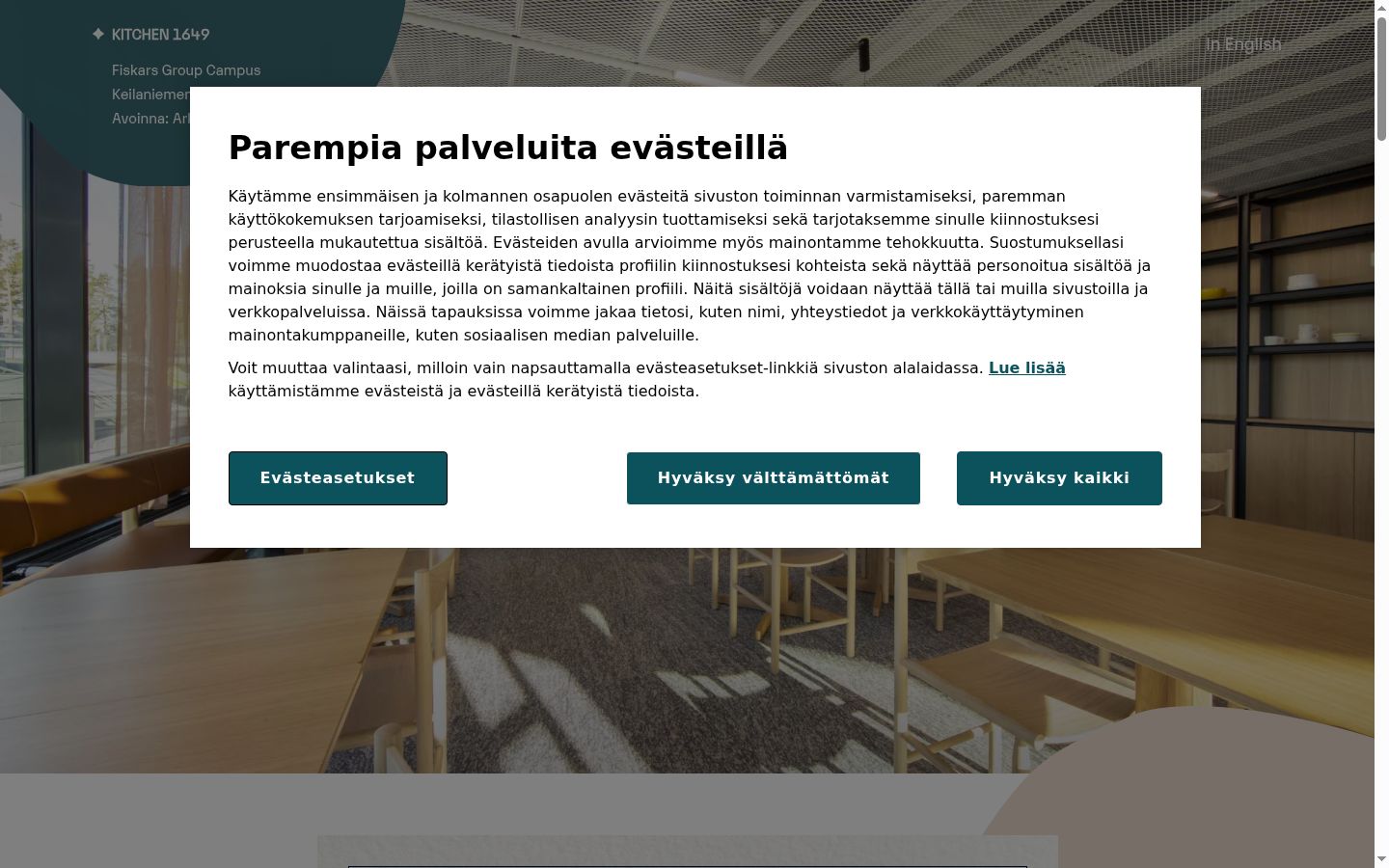 Sutikimo reklamjuostės, rodytos prieš bet kokią sąveiką, ekrano kopija