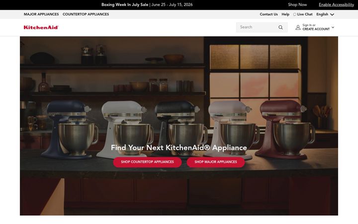 Zrzut ekranu kitchenaid.ca