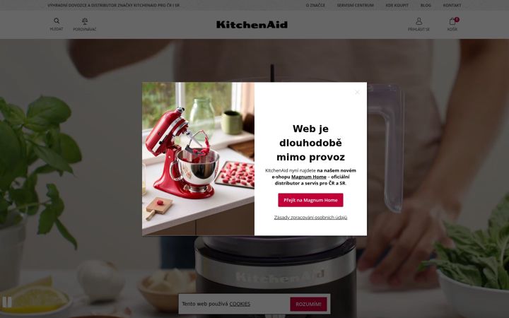 Screenshot of kitchenaid.cz