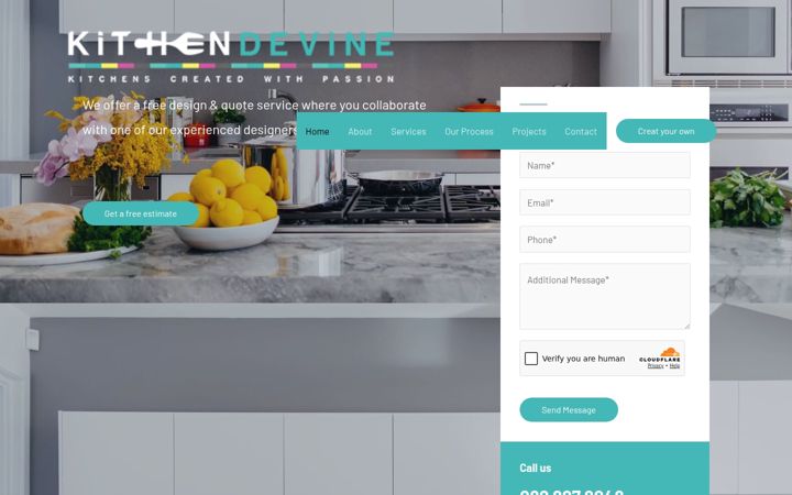 Screenshot of kitchendevine.co.za