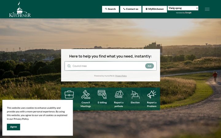 Screenshot of kitchener.ca