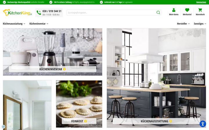 Screenshot of kitchenking.de