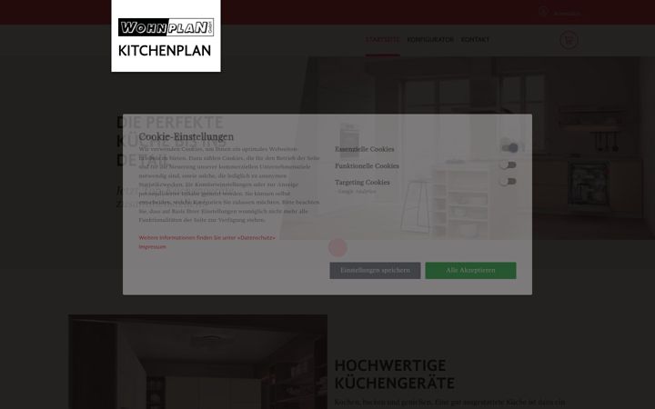Screenshot of kitchenplan.at