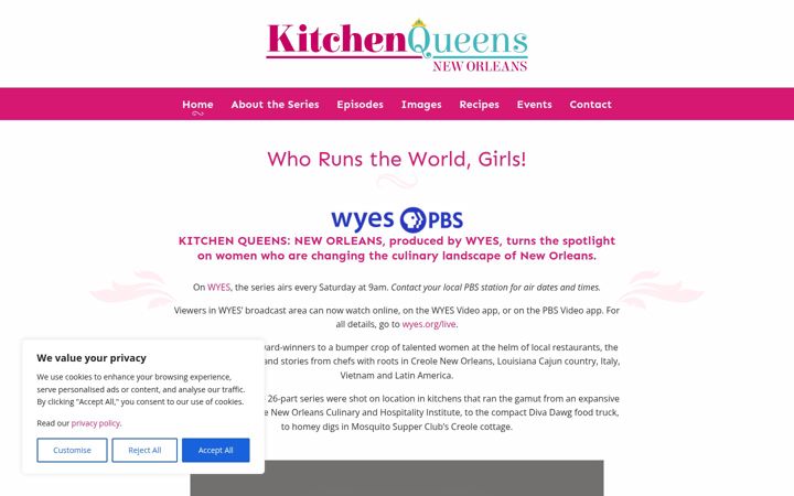 Screenshot of kitchenqueensneworleans.org
