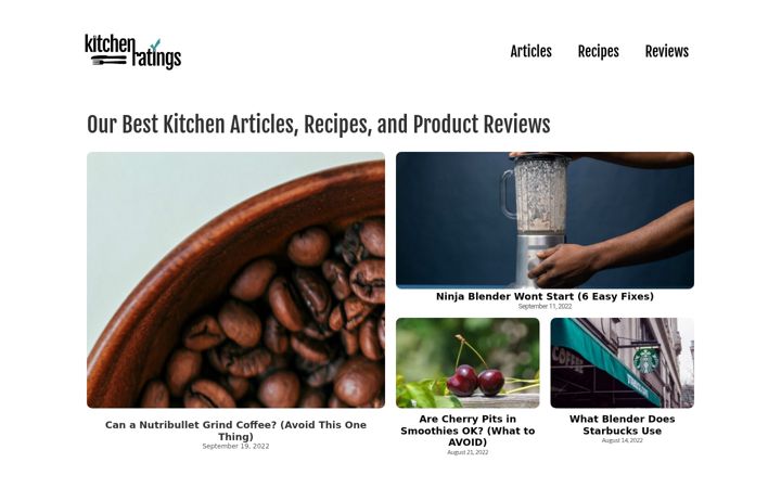 Screenshot of kitchenratings.com