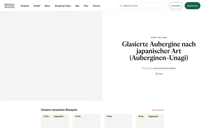 Screenshot of kitchenstories.com