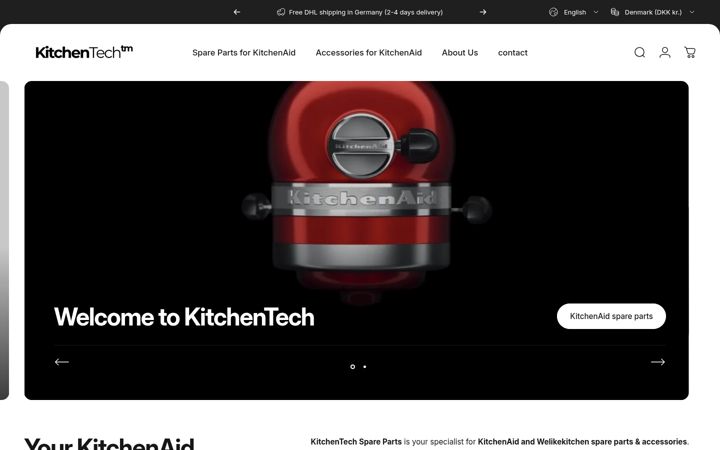 Screenshot of kitchentechersatzteile.com