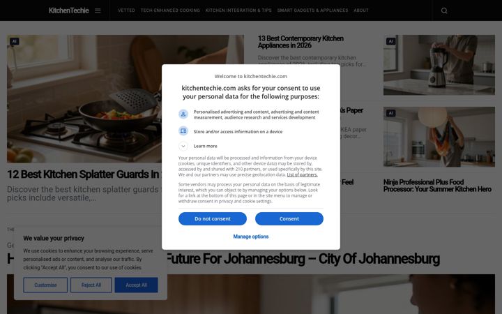 Screenshot of kitchentechie.com