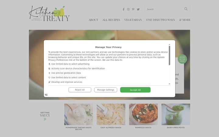 Screenshot of kitchentreaty.com