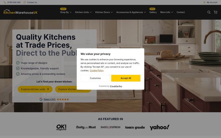 Screenshot of kitchenwarehouseltd.com