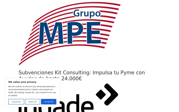 Screenshot of kitconsulting-grupompe.es