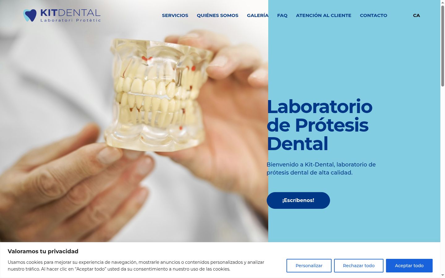 Screenshot del banner di consenso mostrato prima di qualsiasi interazione
