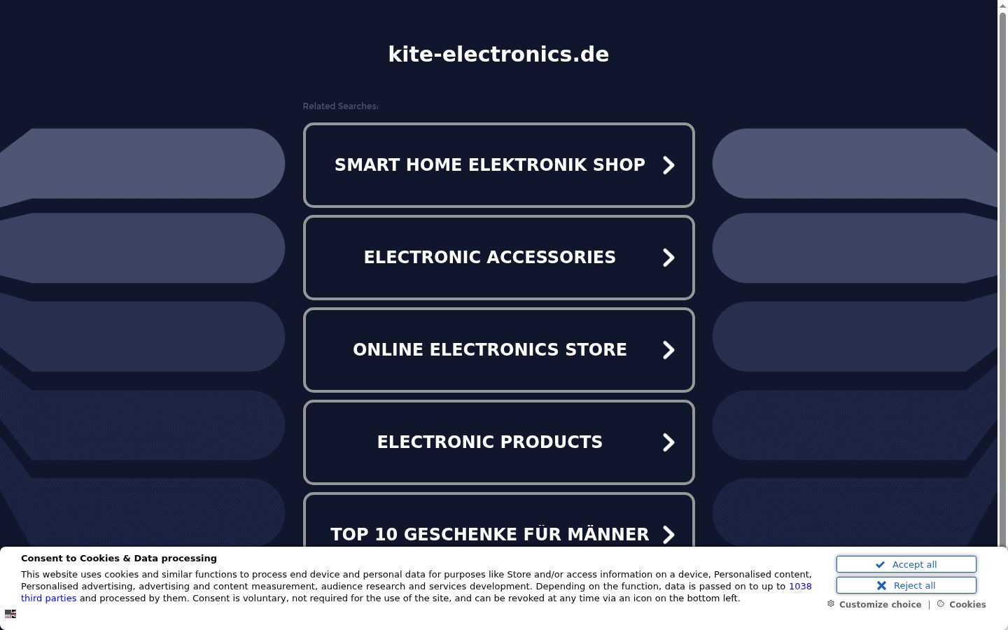 Screenshot del banner di consenso mostrato prima di qualsiasi interazione