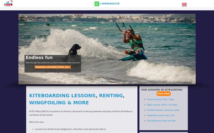 Screenshot of kite-mallorca.com