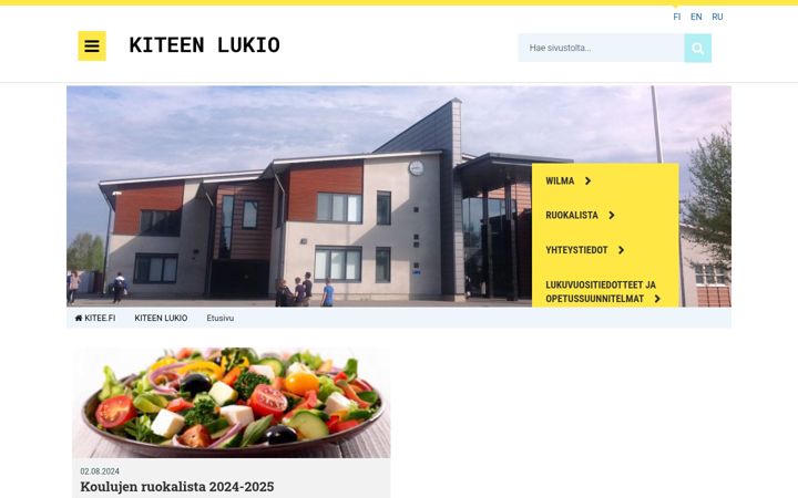 Screenshot of kiteenlukio.fi
