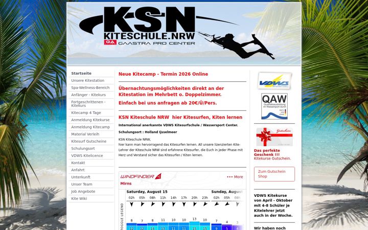 Screenshot of kiteschule-nrw.eu