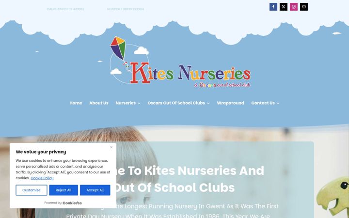 Screenshot of kitesnurseryschool.co.uk