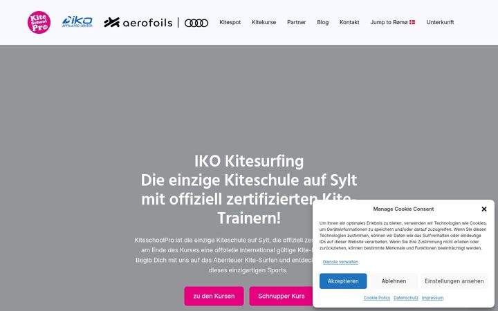 Screenshot of kitesurfing-sylt.com