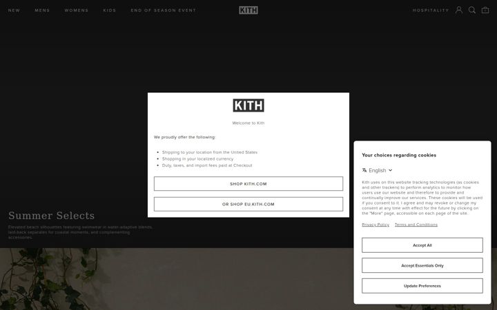 Ekrānuzņēmums no kith.com