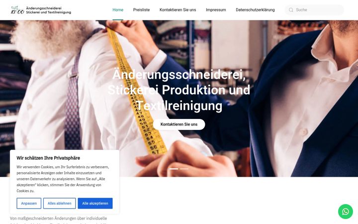 Screenshot of kitooschneiderei.de