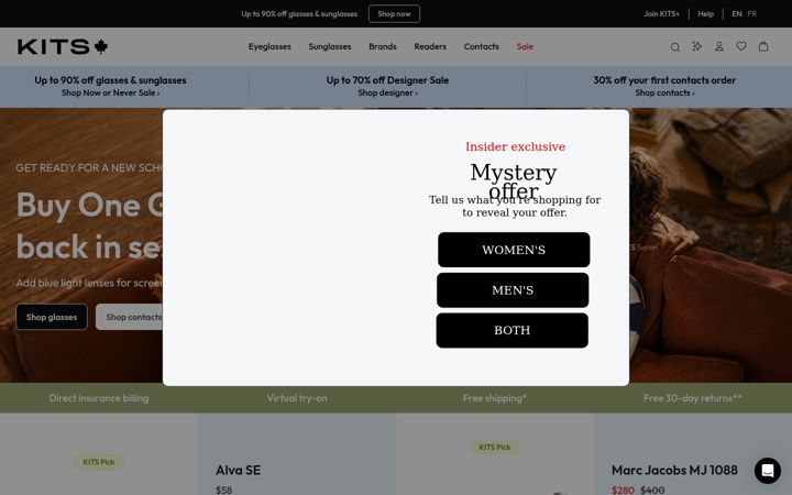 Screenshot of kits.ca