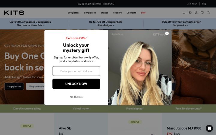 Captura de pantalla de kits.com