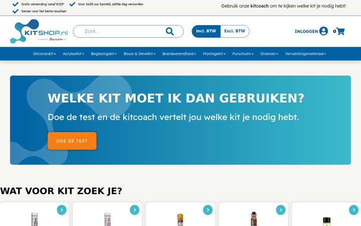 Screenshot of kitshop.nl