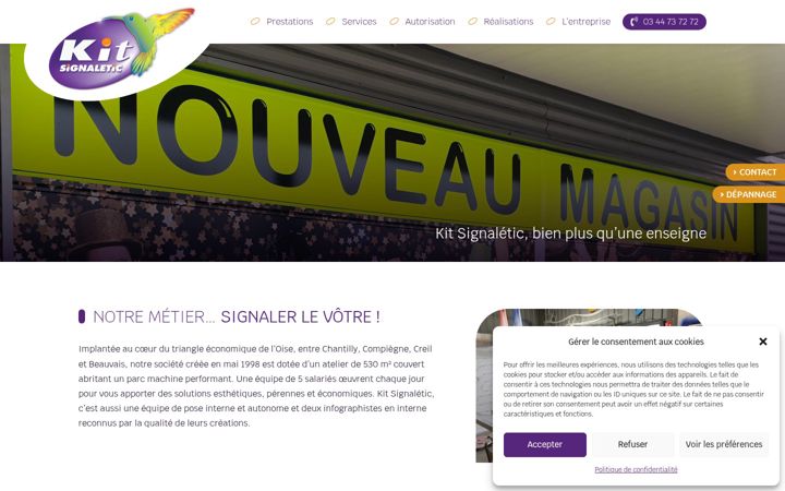 Screenshot of kitsignaletic.com