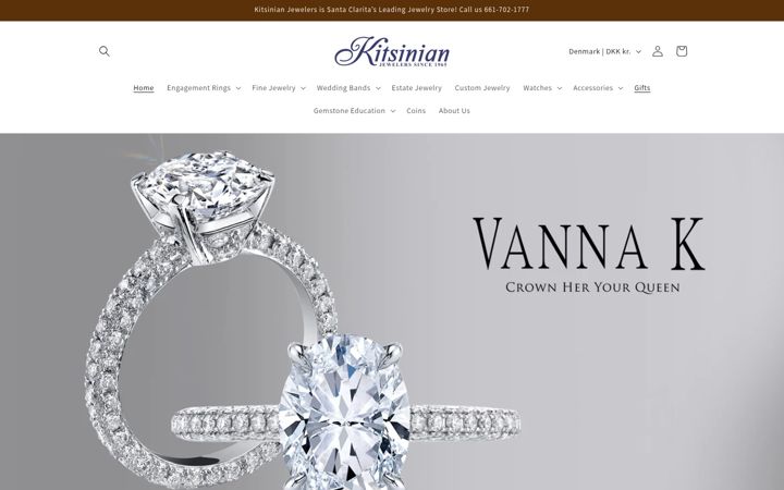 Screenshot of kitsinianjewelers.com