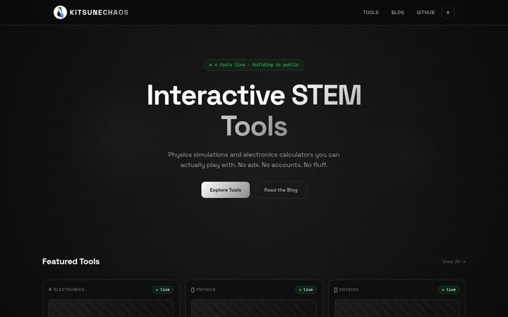 Screenshot of kitsunechaos.com