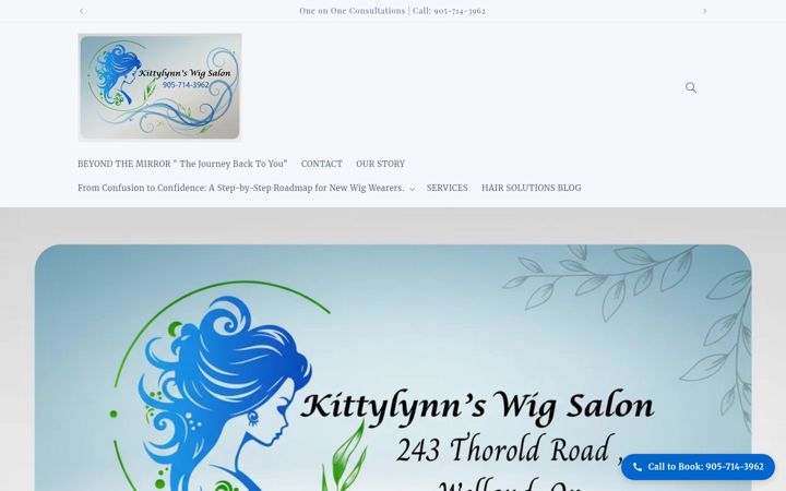 Screenshot of kittylynnswigsalon.com