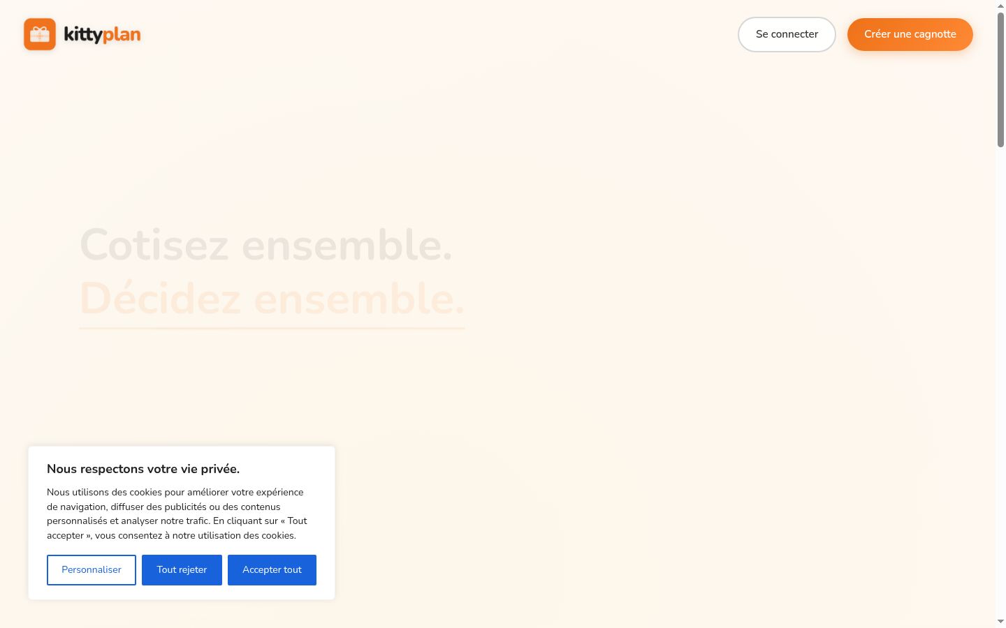 Screenshot del banner di consenso mostrato prima di qualsiasi interazione
