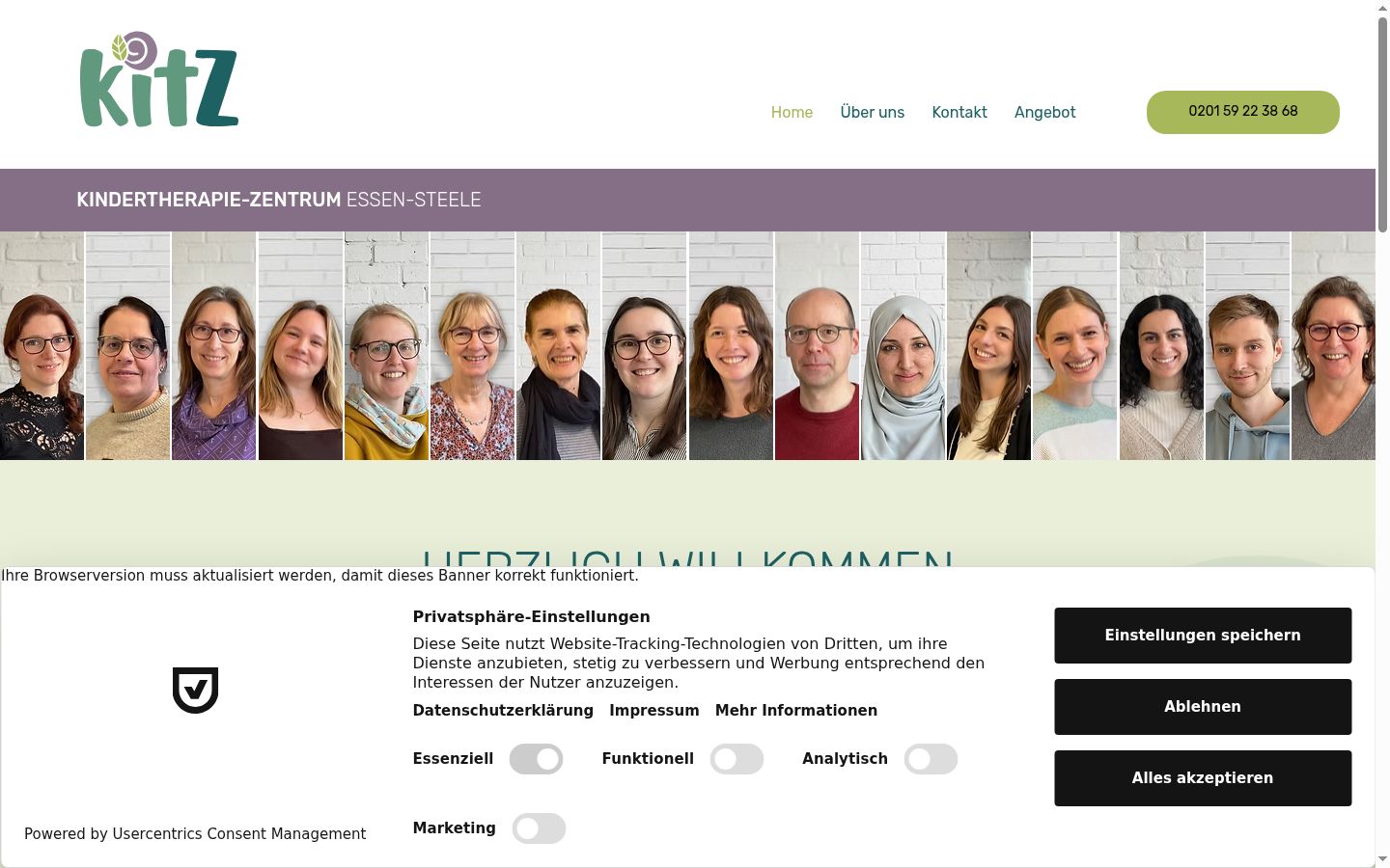 Screenshot van de toestemmingsbanner zoals getoond vóór enige interactie