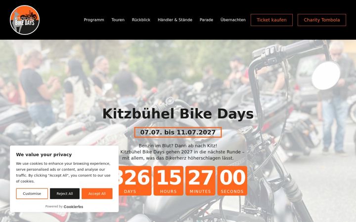 Screenshot of kitzbuehel-bike-days.com