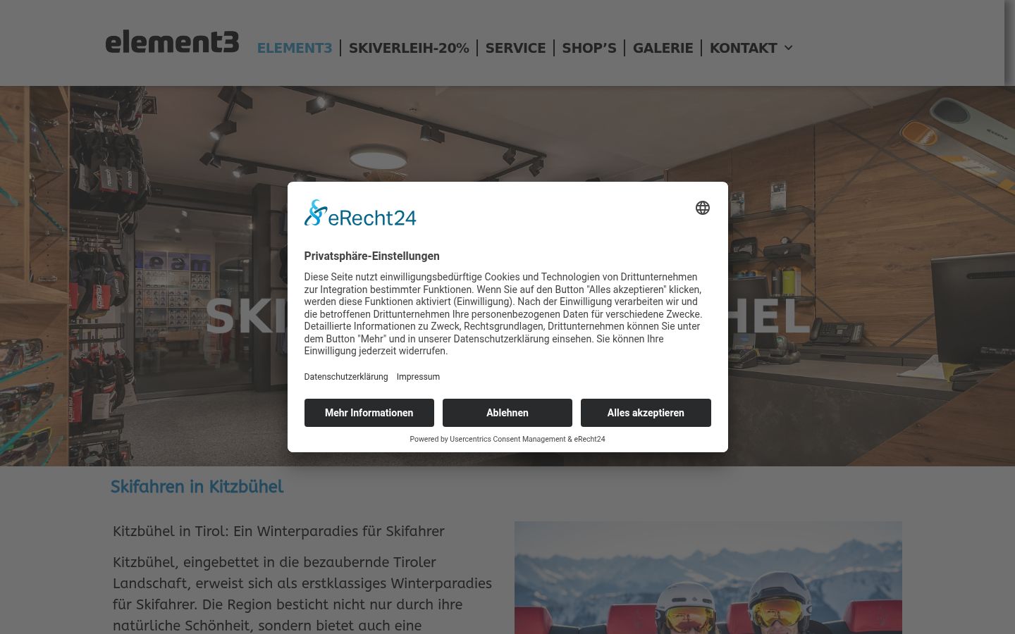 Screenshot tal-banner tal-kunsens muri qabel kwalunkwe interazzjoni