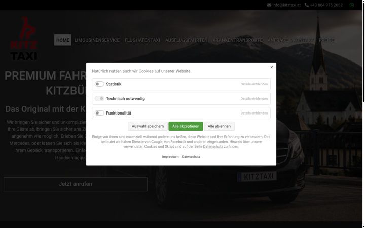 Screenshot of kitztaxi.at