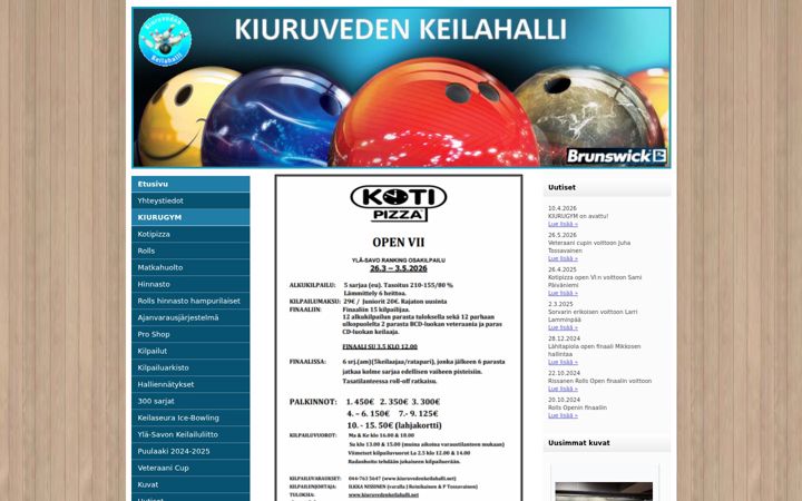 Screenshot of kiuruvedenkeilahalli.net