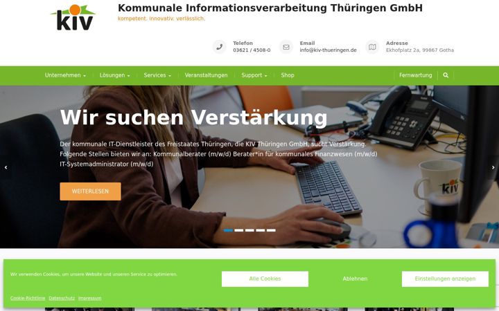 Screenshot of kiv-thueringen.de