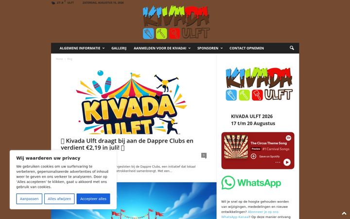 Screenshot of kivada-ulft.nl