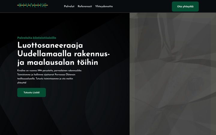 Screenshot of kivaline.fi