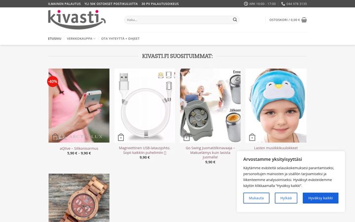 Screenshot of kivasti.fi