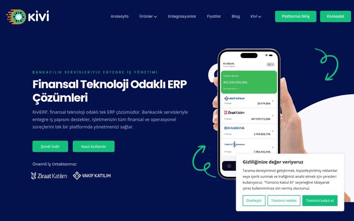 Screenshot of kivierp.com