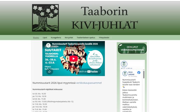 Screenshot of kivijuhlat.fi