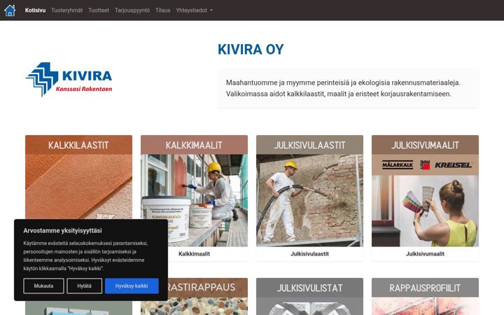 Screenshot of kivira.fi