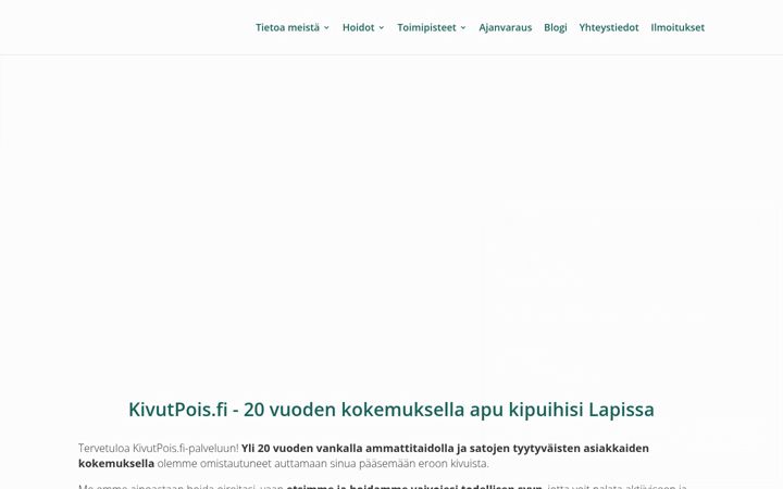 Screenshot of kivutpois.fi