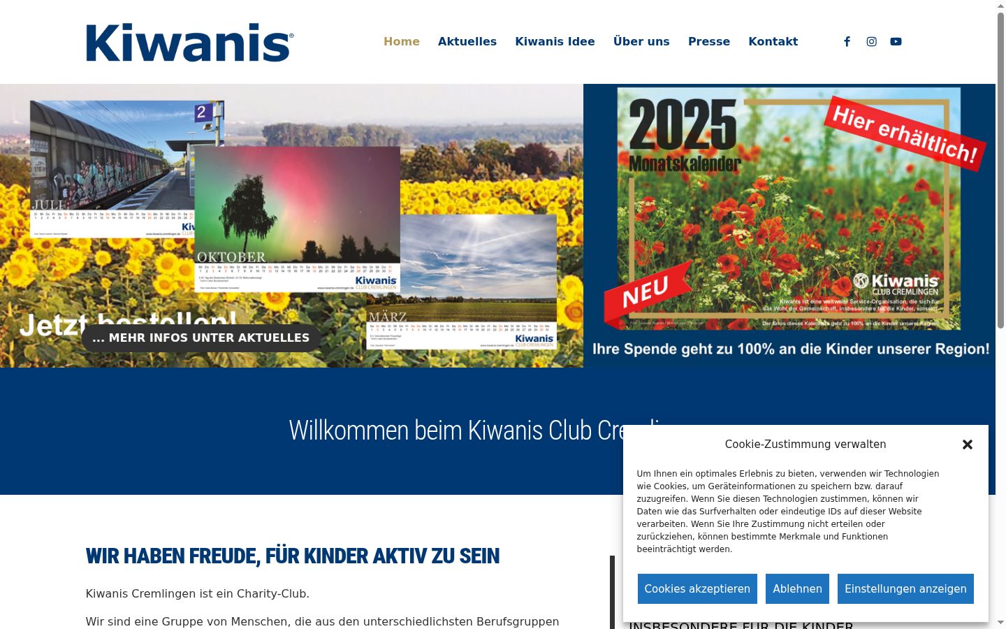 Screenshot van de toestemmingsbanner zoals getoond vóór enige interactie