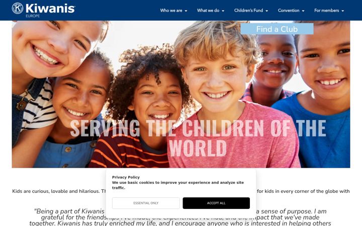 Screenshot of kiwanis.eu