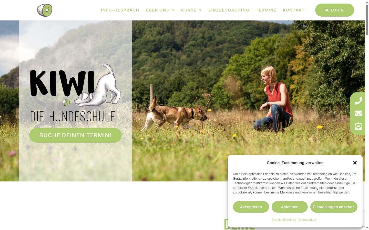 Screenshot des Einwilligungsbanners vor jeglicher Interaktion